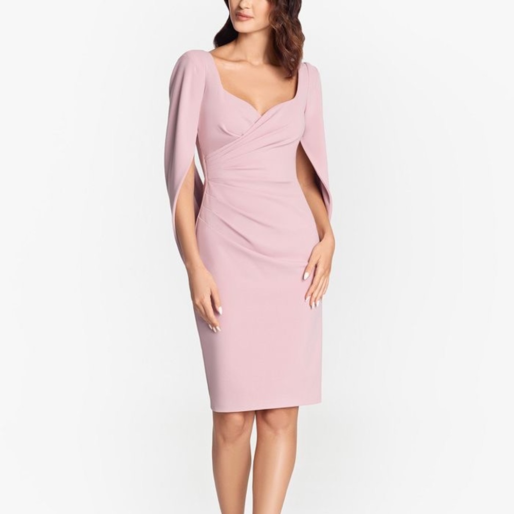 Betsy and Adam Formal Pink Cape Dress 2